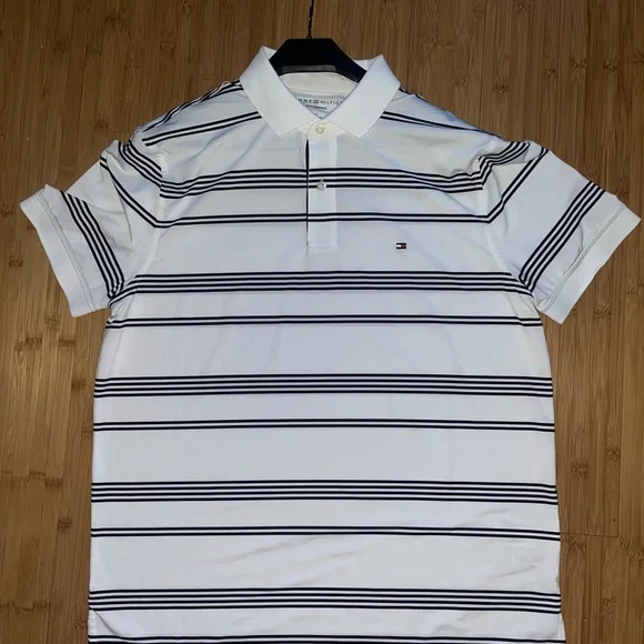 Tommy Hilfiger White and Black Polo Shirt Classic Design - Picture 4 of 7